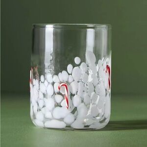 Anthropologie Icon juice glass- limited edition candy cane icon glass